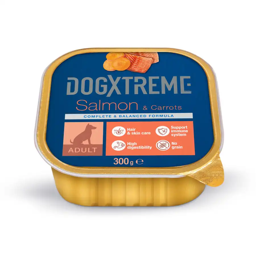 Dogxtreme Adult Salmón y Zanahorias tarrina para perros