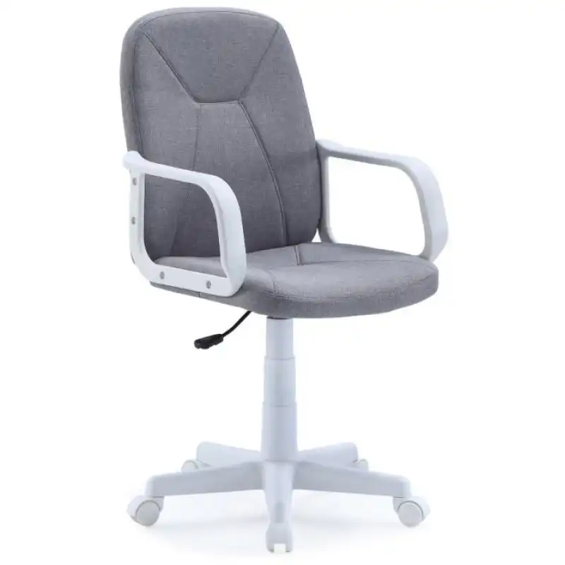 Home Heavenly Genet Silla de Escritorio con Altura Regulable Polipiel Gris Claro