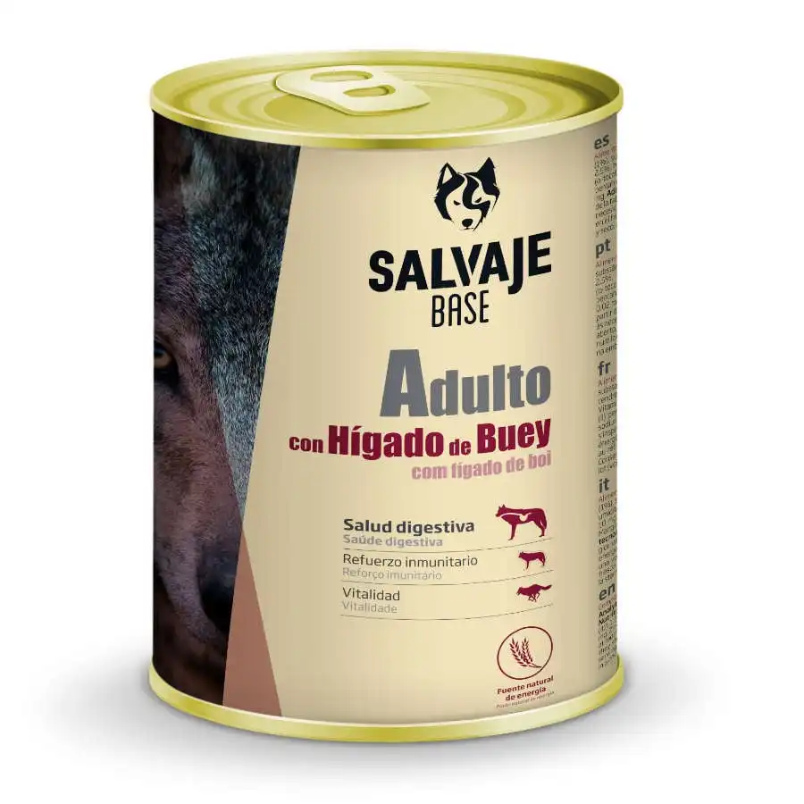 Salvaje Base Hígado de buey Lata para perros