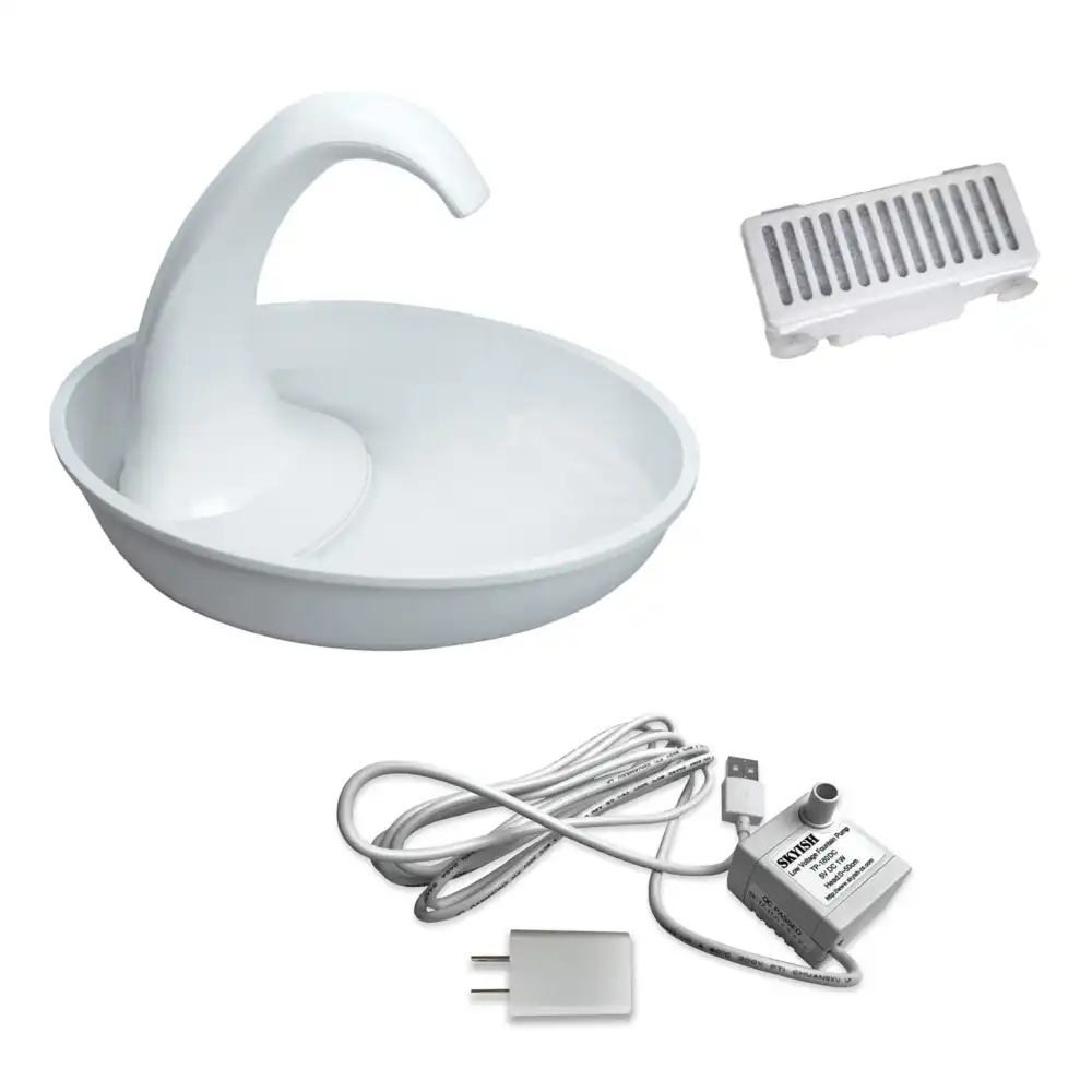 Bebedero fuente Cisne de Pioneer Pet  - 2,36 litros - blanca