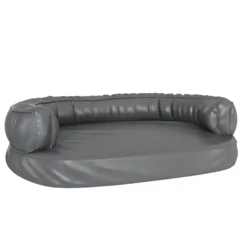 Vidaxl sofá acolchado rectangular gris para perros