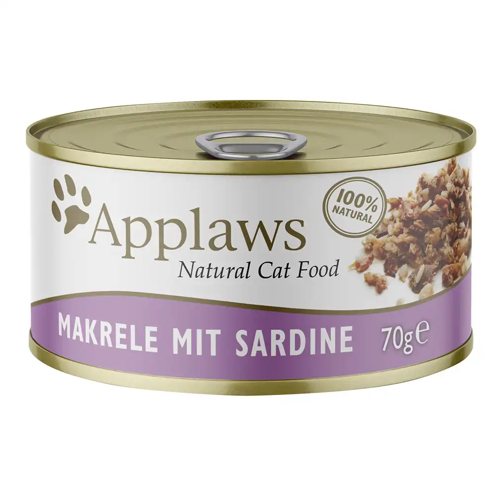 Applaws latas en caldo para gatos 6 x 70 g - Caballa y sardinas