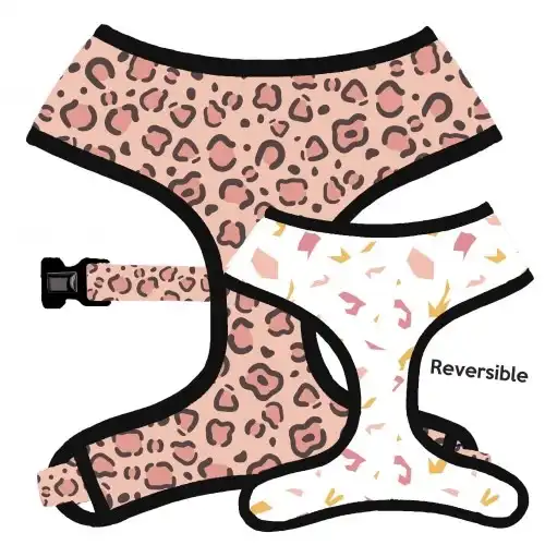 Arnés reversible CaponeTheDog para perros estampado Animal Print Rosa