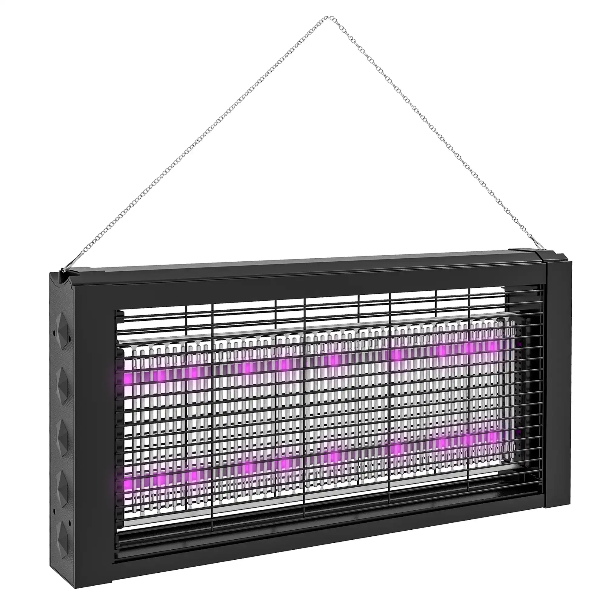 HOMCOM Lámpara Antimosquitos con Luces LED Mata Mosquitos Eléctrico Efecto 60 m² para Interior Dispositivo de Suspensión o Independiente 49x6x25 cm Negro