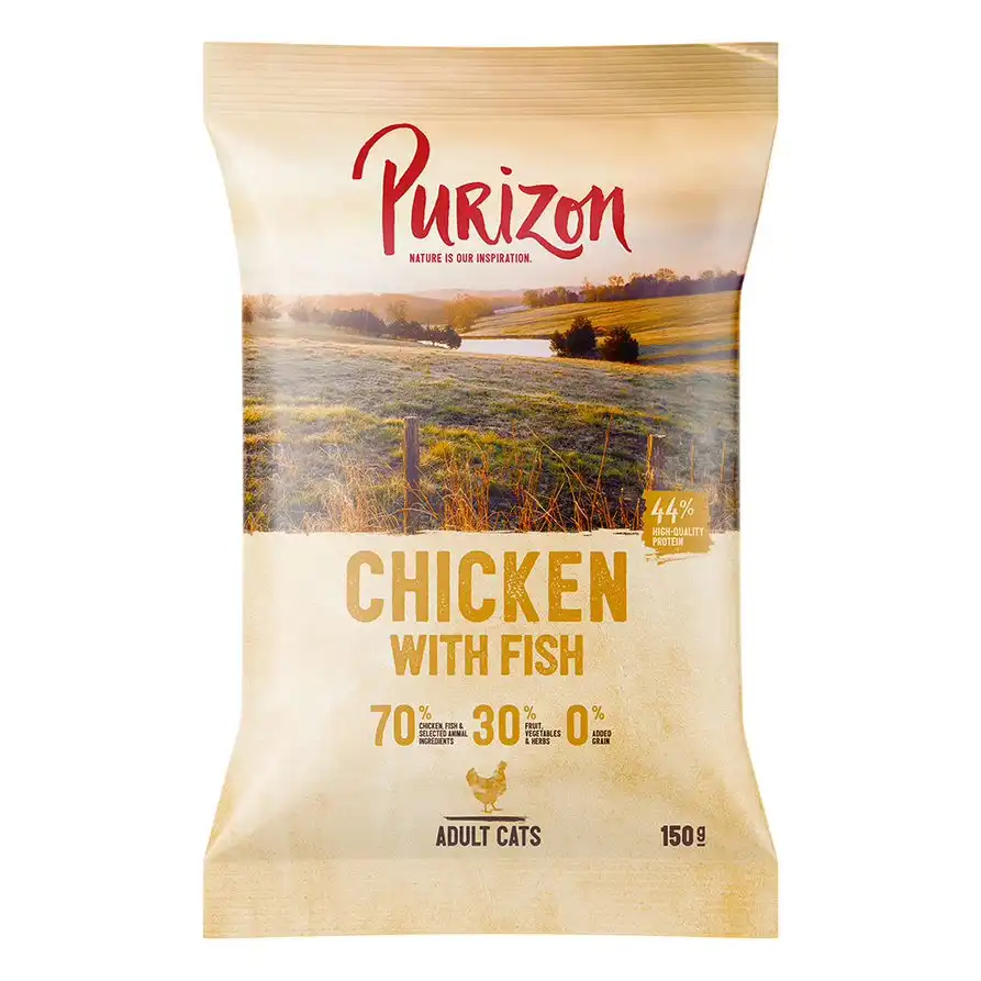 Purizon Adult con pollo y pescado para gatos, sin cereales - 150 g