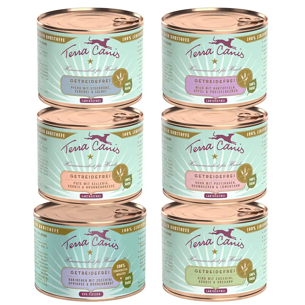 Terra Canis Menú sin cereales pack mixto comida húmeda para perros - Pack mixto: 6 variedades