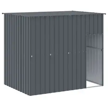 Caseta Perros Con Tejado Acero Galvanizado Gris 214x153x181 Cm Vidaxl