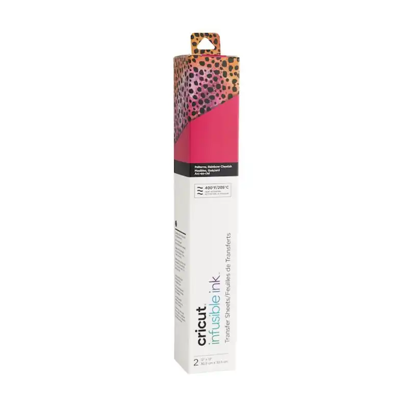 Cricut Infusible Ink Pack 2 Hojas de Transferencia Infusible Rainbow Cheetah