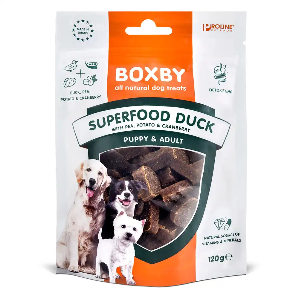 Boxby Superfood snacks con pato, guisantes y arándanos para perros - 120 g