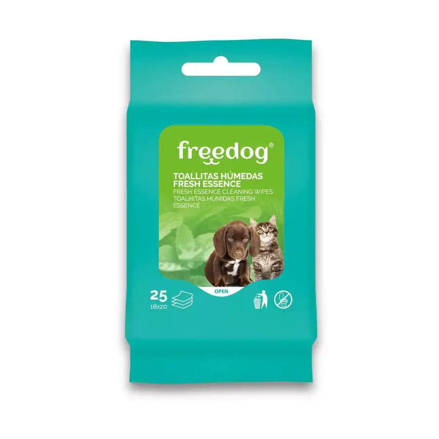 Freedog Fresh Essence Toallitas Húmedas con Aloe Vera para perros y gatos