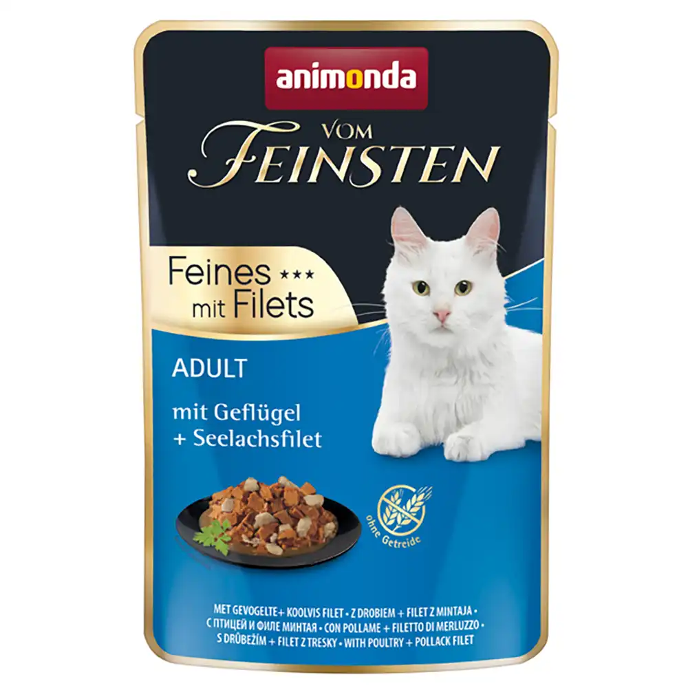 Animonda Vom Feinsten Adult 18 x 85 g - Ave + filete de abadejo