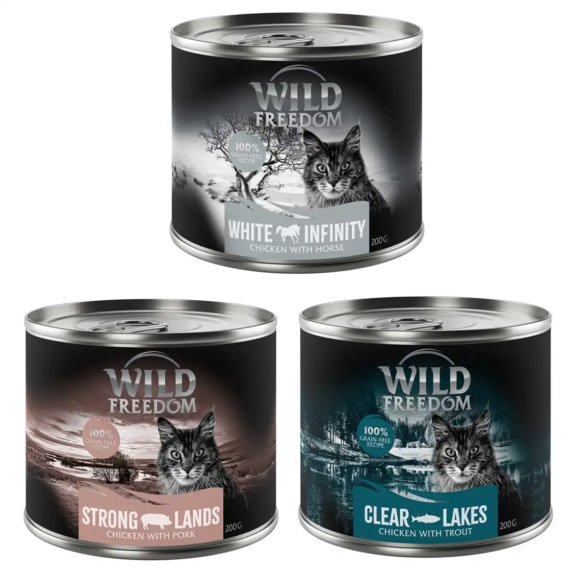 Pack de prueba mixto Wild Freedom Adult  - 6 x 200 g - 2 x Trucha, 2 x Caballo, 2 x Cerdo