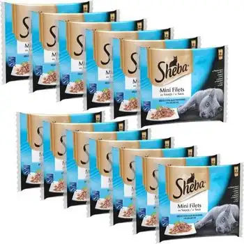 Sheba Mini Filetes Bolsitas Frescura En Salsa - Con Pescado - Para Gatos - 4 X 85 G (x13)