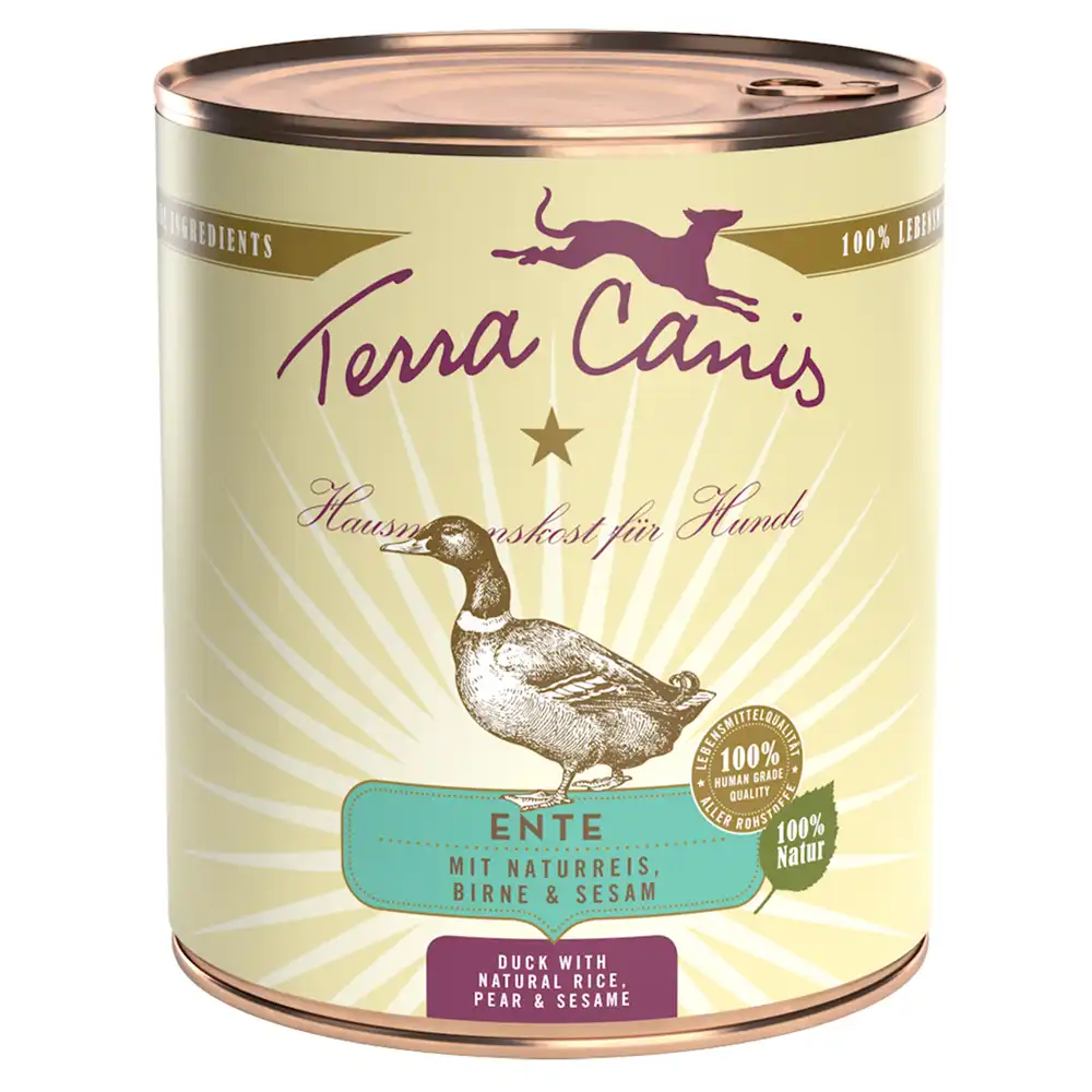 Terra Canis Menú 6 x 800 g - Pato con arroz integral, remolacha, pera y semillas de sésamo