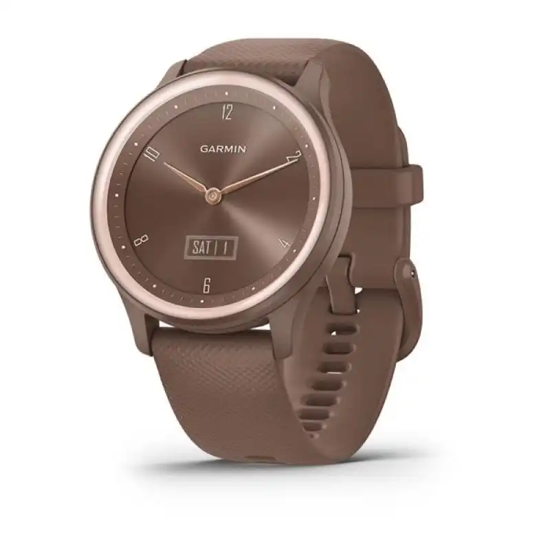 Garmin Vívomove Sport Reloj Smartwatch Cacao con Detalles en Oro Melocotón