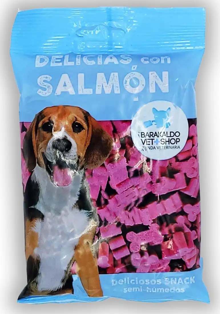 Snack Delicias Salmón Barakaldo Vet Shop | Snack para perros adultos Delicias Salmón Barakaldo Vet Shop.