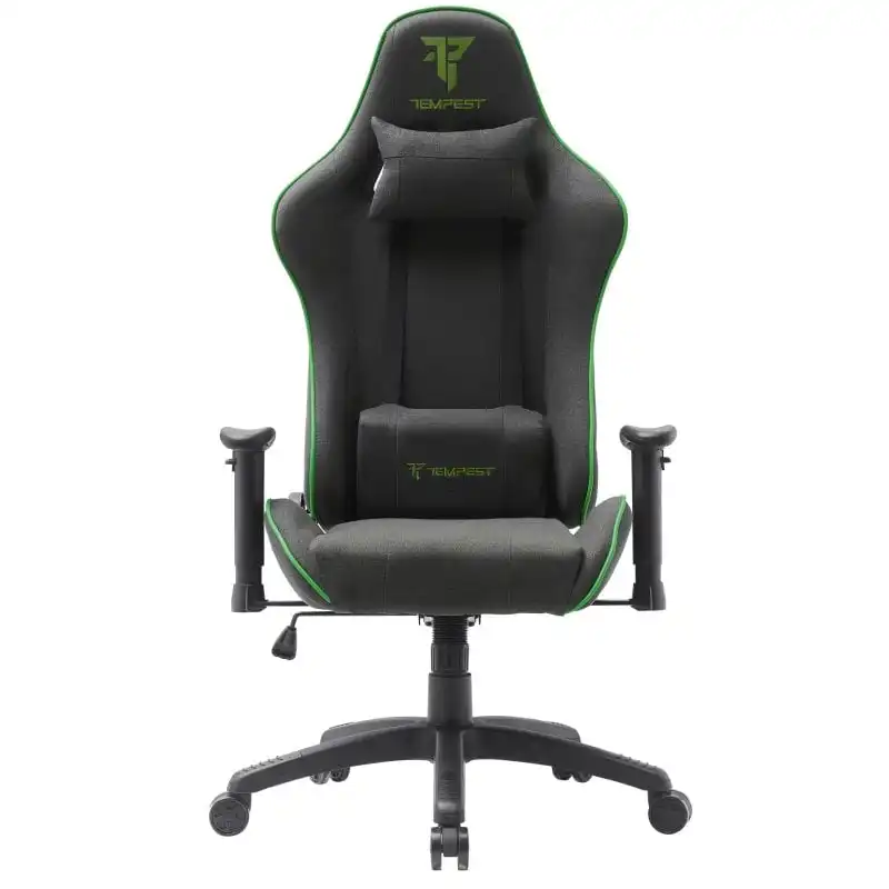 Tempest Vanquish Silla Gaming Negra/Verde Tela Transpirable