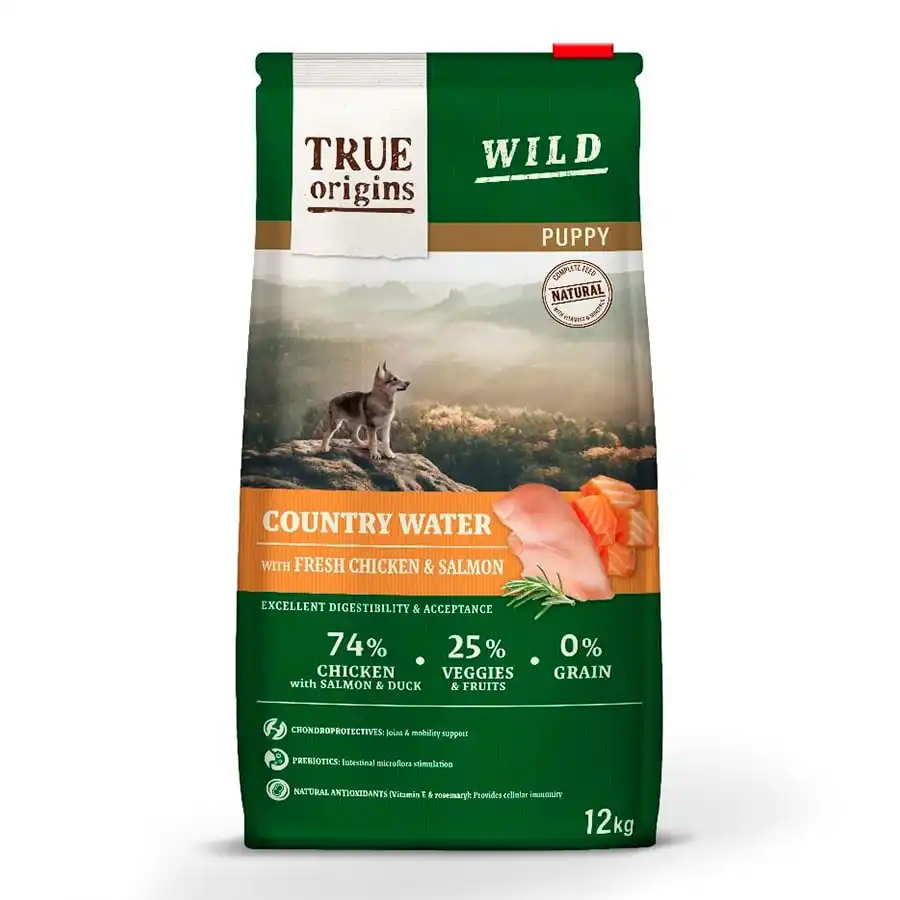 True Origins Puppy Wild Country Water Pollo y Salmón pienso