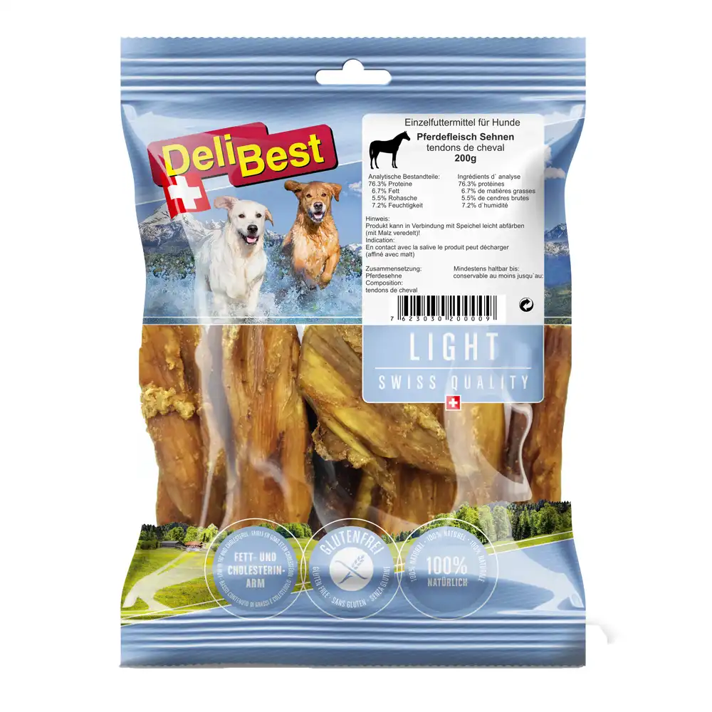 DeliBest Light Tendones de caballo para perros - 200 g