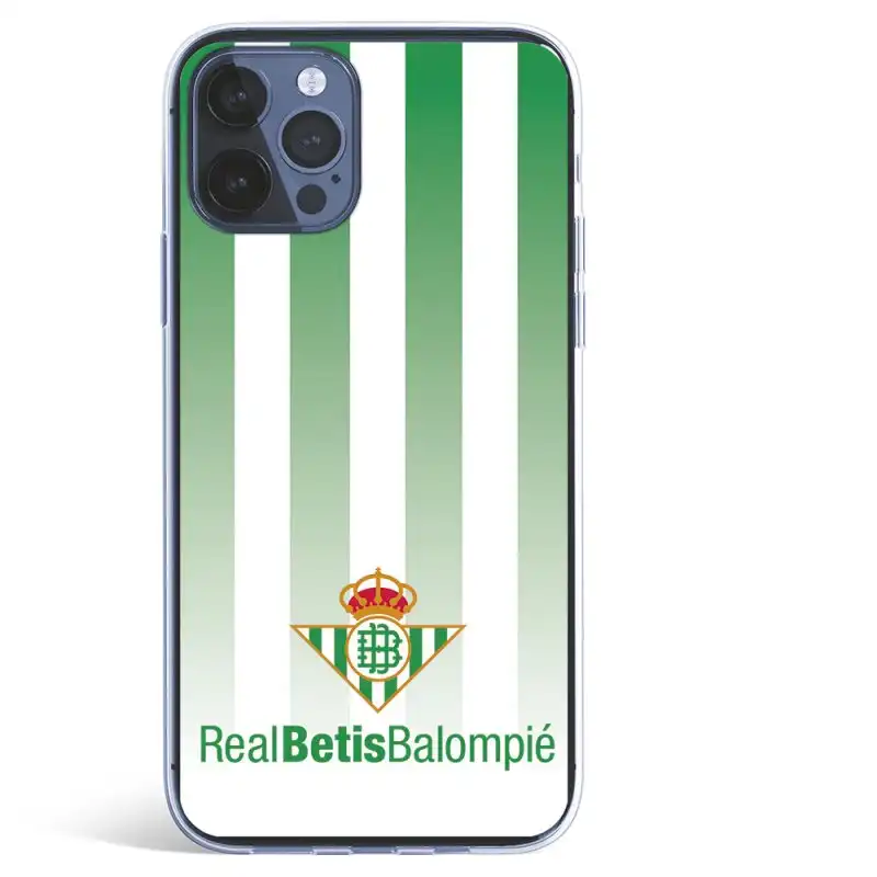 Funda Licencia Oficial Real Betis Balompié Fondo Rayas Verdiblancas para iPhone 12 Pro Max