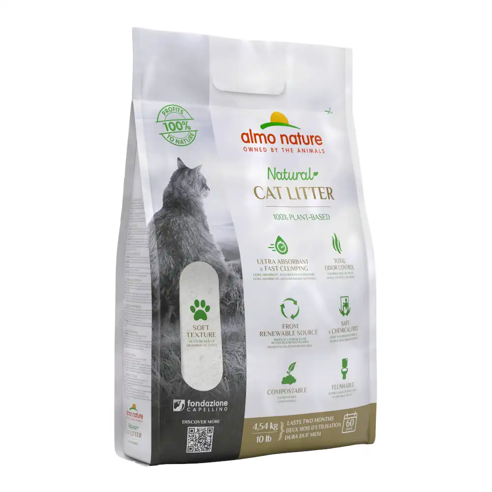 Almo Nature arena vegetal aglomerante para gatos - 4,54 kg