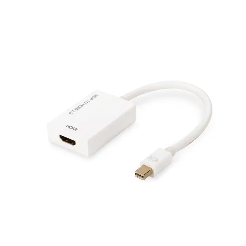 Digitus Cable Adaptador Mini DisplayPort-HDMI Tipo A M/F 0.2m Blanco