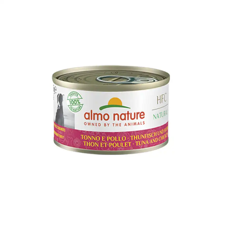 Comida húmeda para perros adultos pequeños, medianos y grandes Almo Nature Classic atún y pollo 95 gr