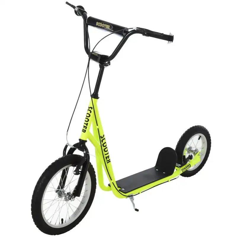 HomCom Patinete Infantil de Ruedas Grandes Amarillo